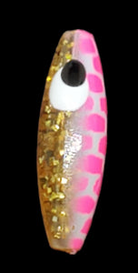 Pink Scale Gold Sparkle Minnow Beads 10 per pk