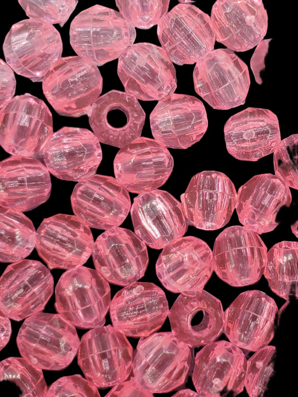 4mm Pink Faceted Beads