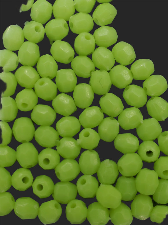 4mm Chartreuse Faceted Beads