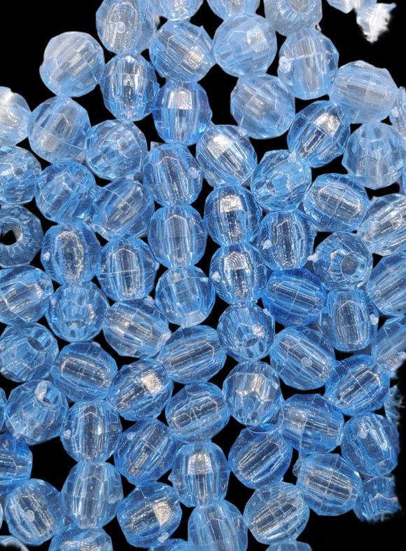 4mm Lt Blue Faceted Beads